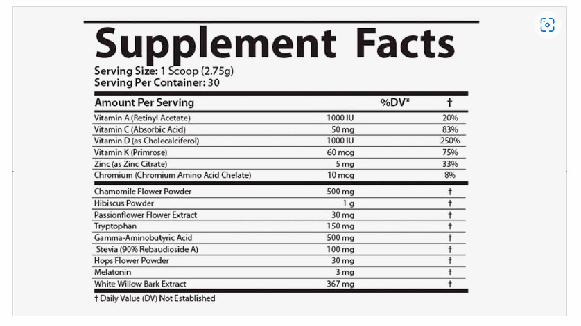 Gluconite Nutritional Facts and Ingredients