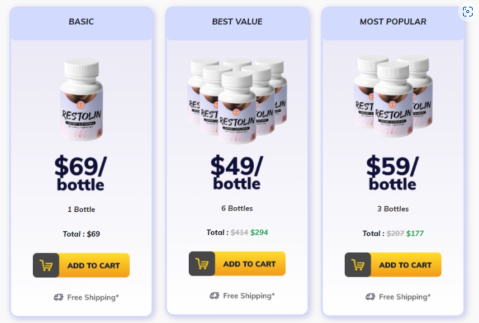 Pricing Chart - Huge Saving on Restolin with 6 Bottles
